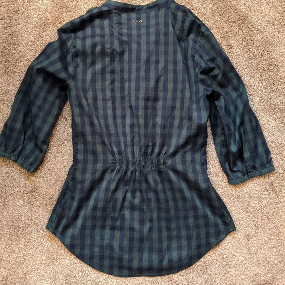 Converse Ruffle Checkered Button Up Top Size XSmall - Picture 3 of 5